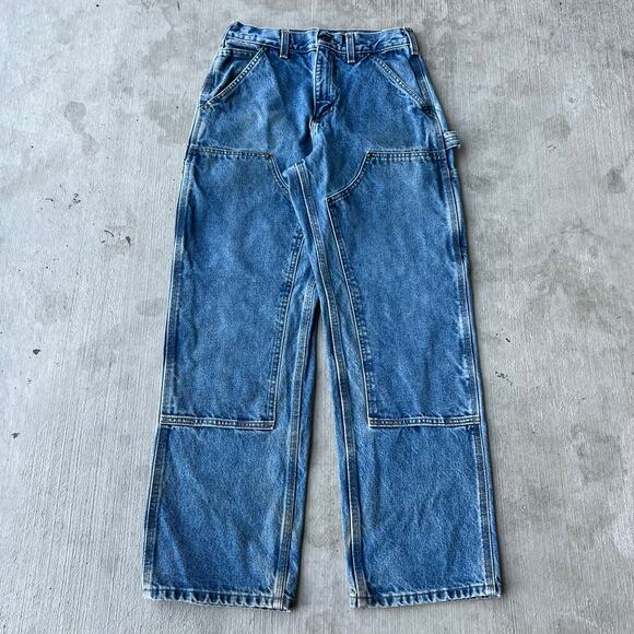 Vintage Y2K Carhartt blue denim jeans double knee work wear carpenter pants